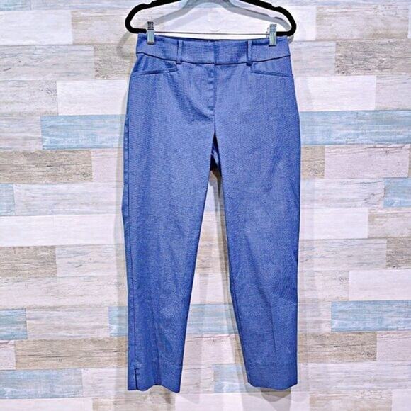 LOFT The Curvy Riviera Pant Blue Mid Rise Ankle Crop Office Work Career Womens 2 - Picture 1 of 5